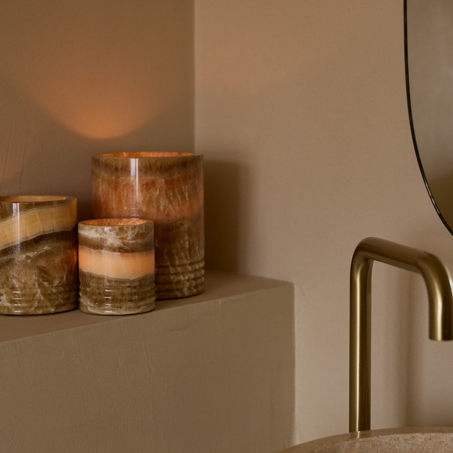 Lantern Sandal onyx M Ø11x13cm