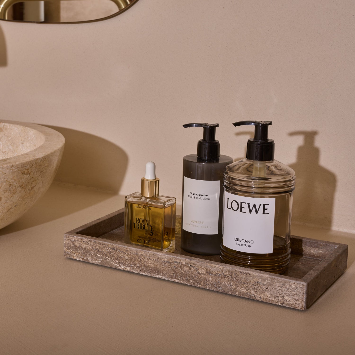 Titanium travertine tray 15x30cm