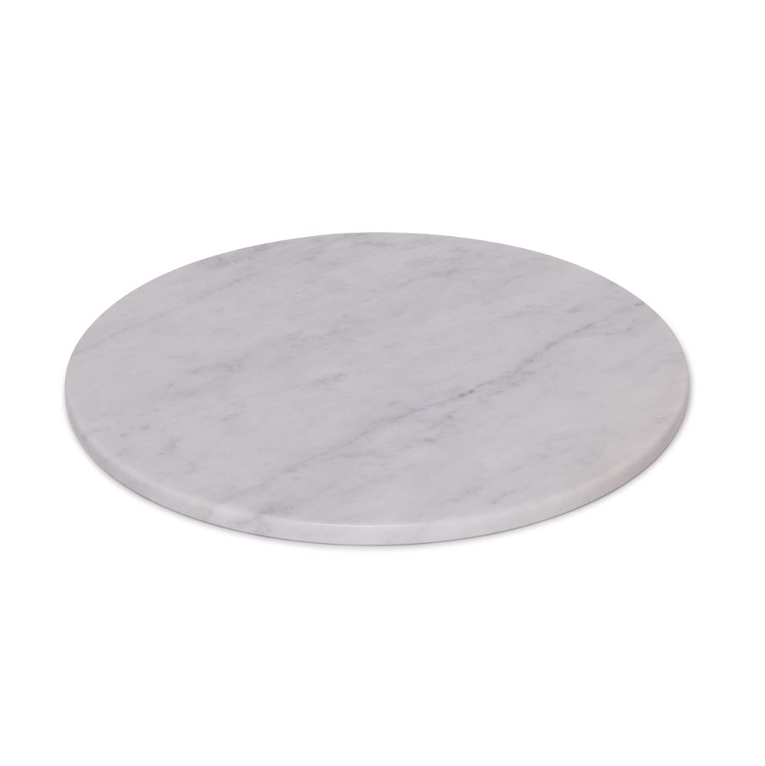 Marble tray round Ø30cm white