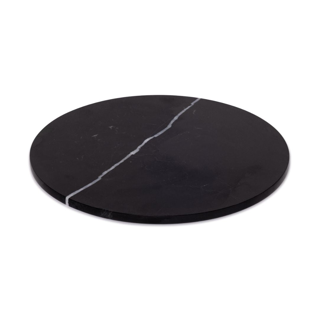 Marble tray round Ø30cm black