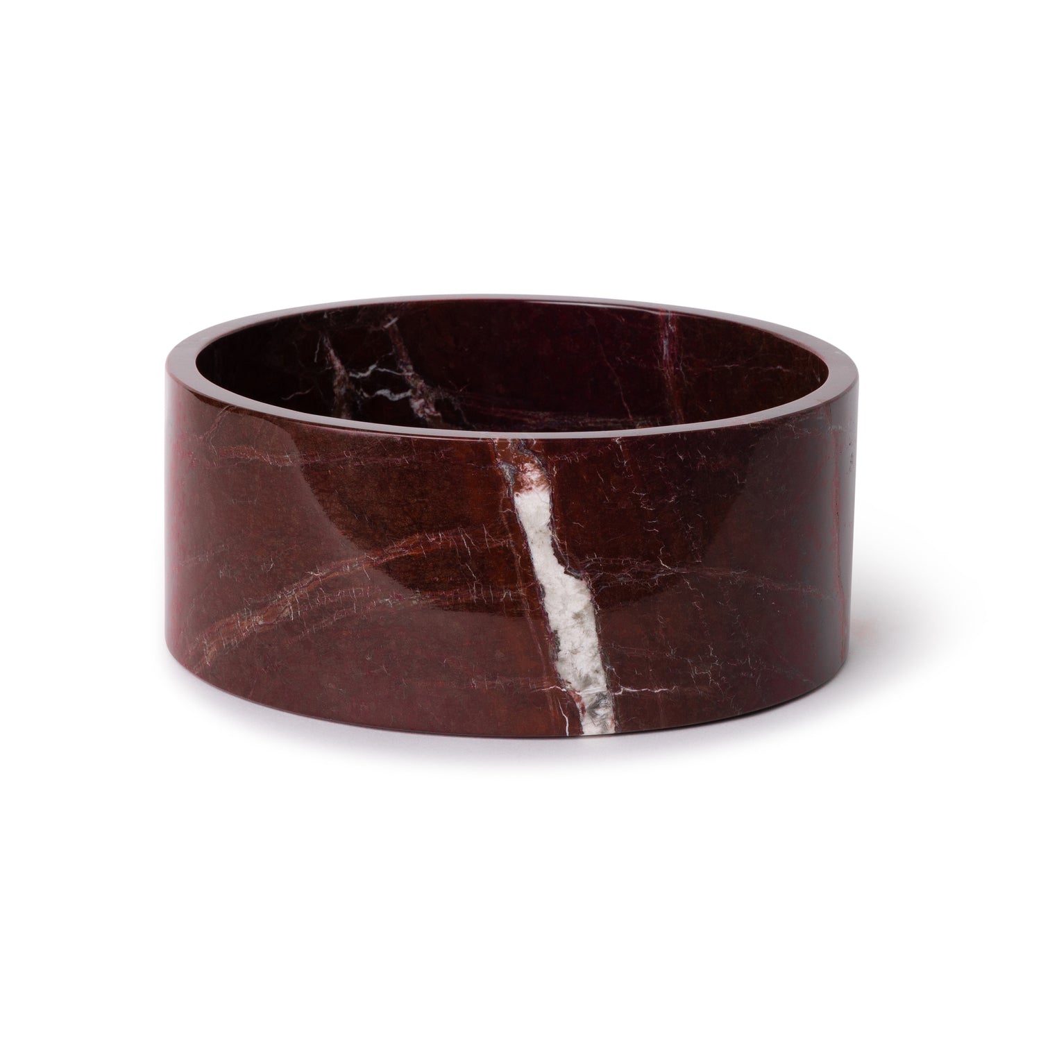 Marmer fruitschaal rond rood