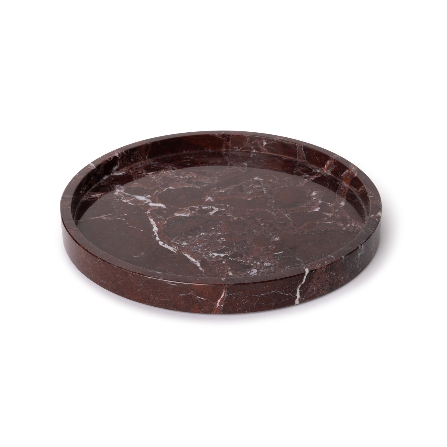Marmer dienblad rond met rand tray rood