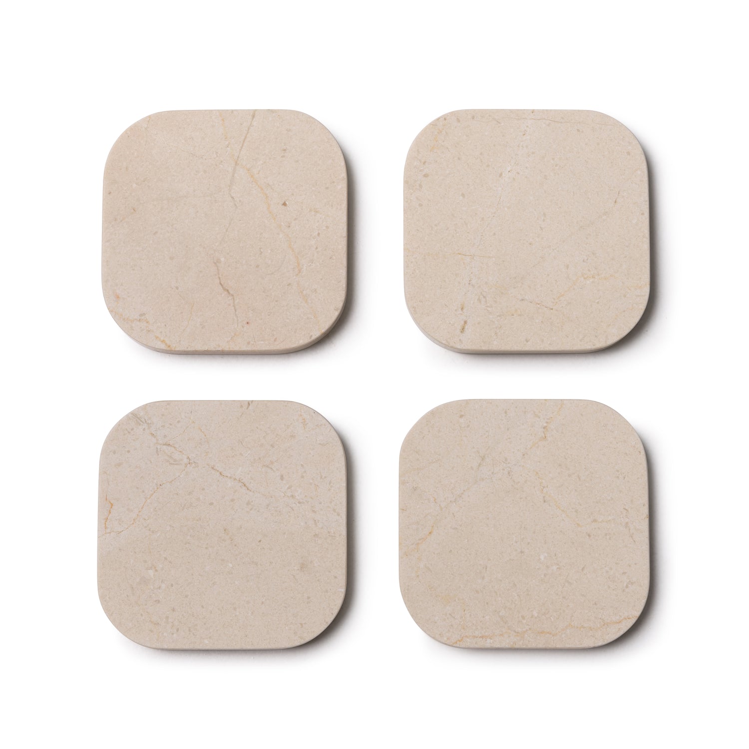 Onderzetter marmer organisch beige set van 4 stuks