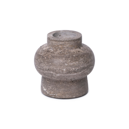 Bublé candle holder Ø10.5x10cm Titanium travertine