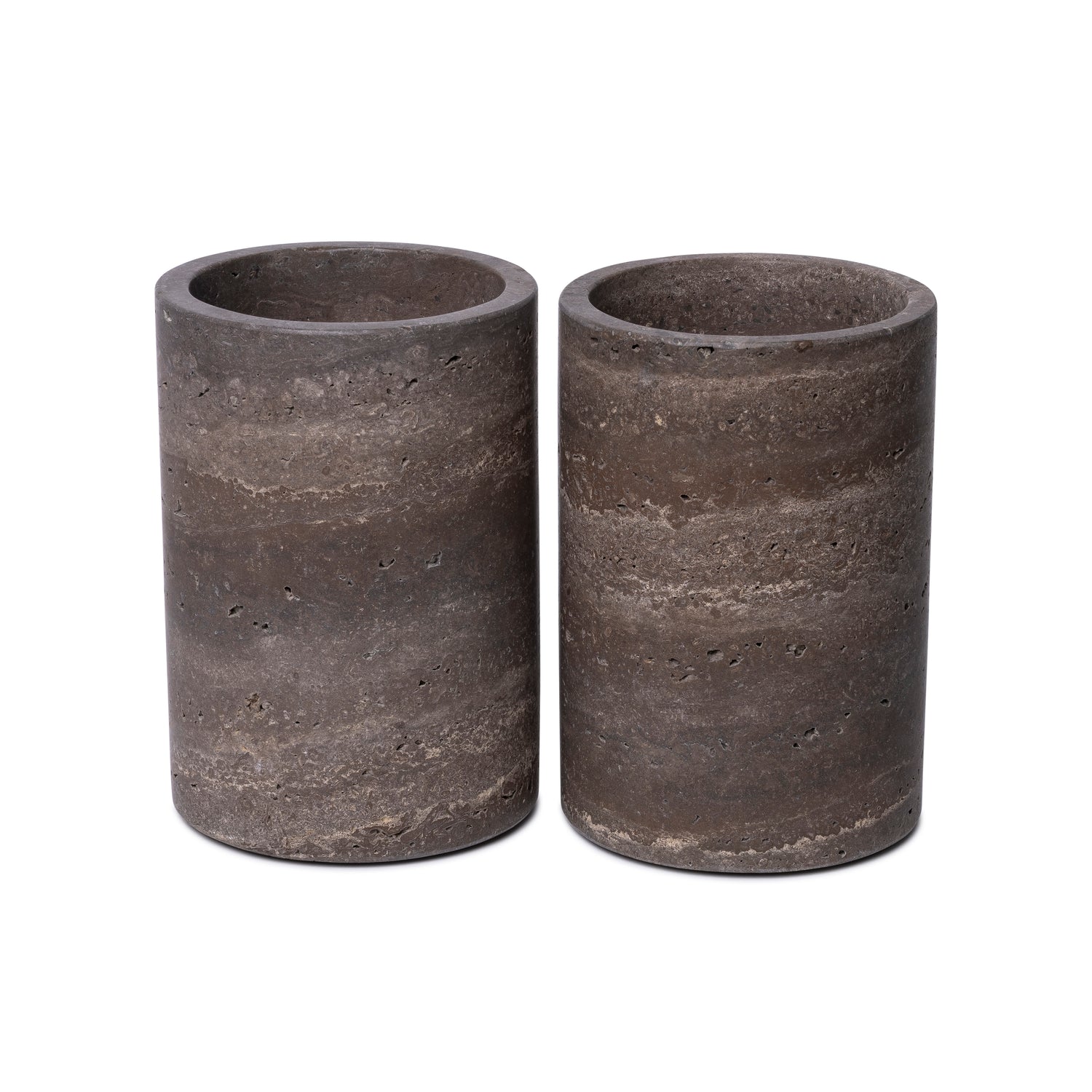 Marble vase/wine cooler brown 18x12cm
