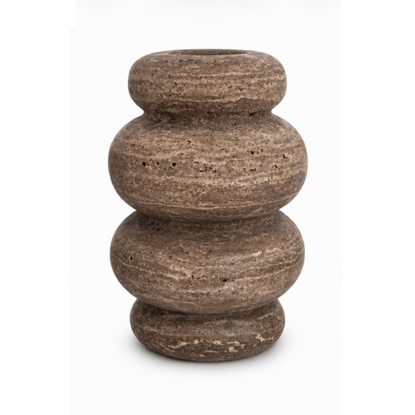 Bublé vase L Ø20x31cm Titanium travertine