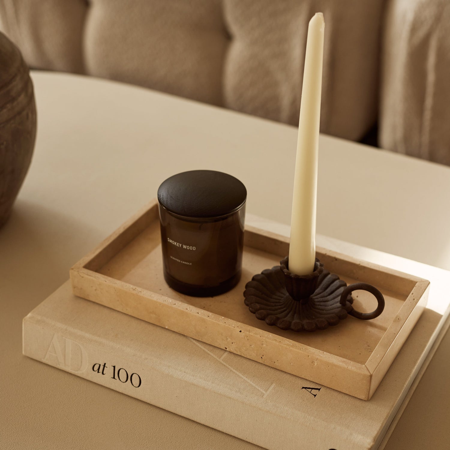 Travertine dienblad 30x15cm MOOISA