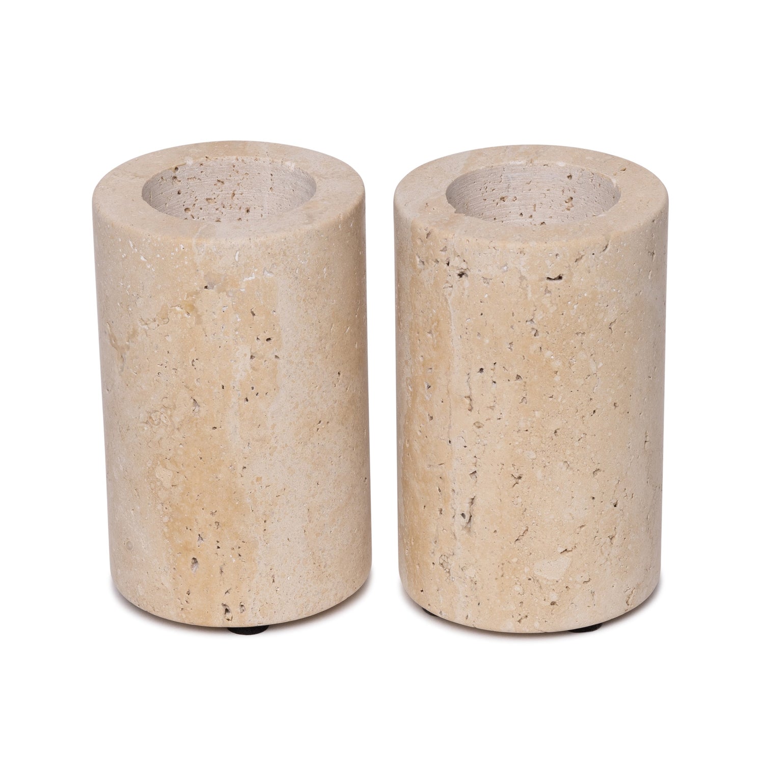 Travertine tea light holder L Ø6x10cm