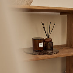 Bruin marmer dienblad rond MOOISA