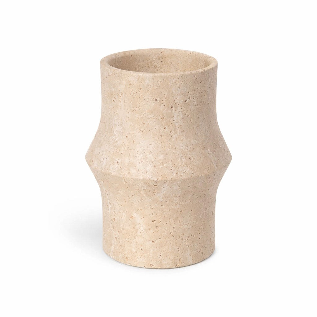 Travertine design vase Ø12x20cm