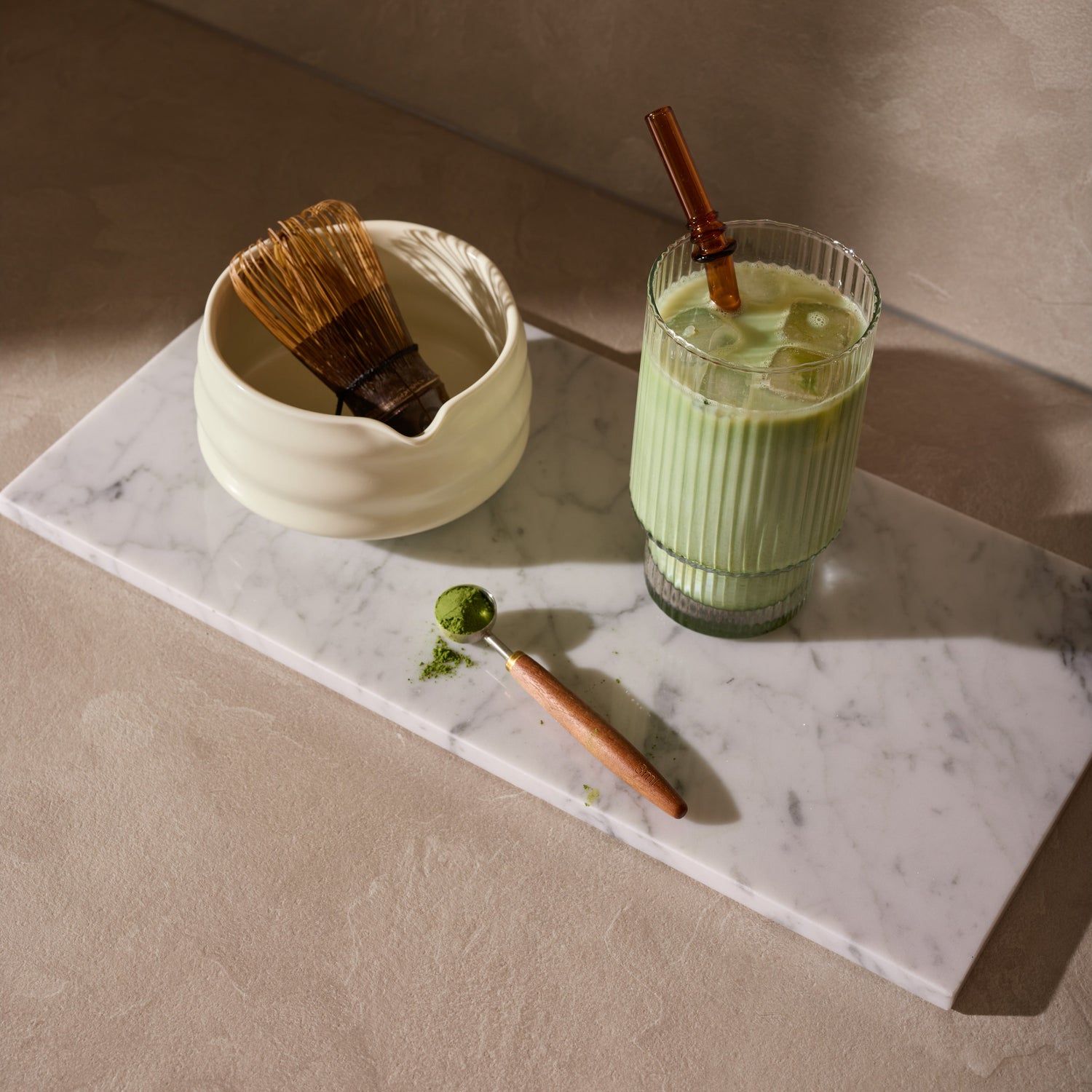 Marble tray rectangle L white 20x40cm