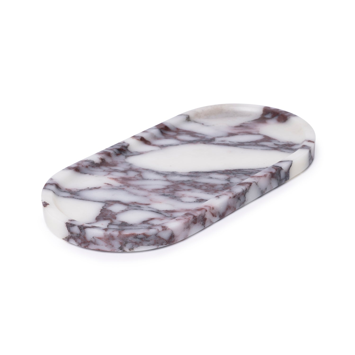 Marble tray oval 30x15cm Calacatta