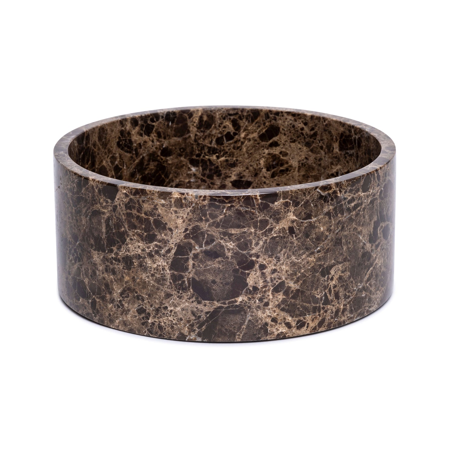 Marble fruit bowl round Ø24cm brown