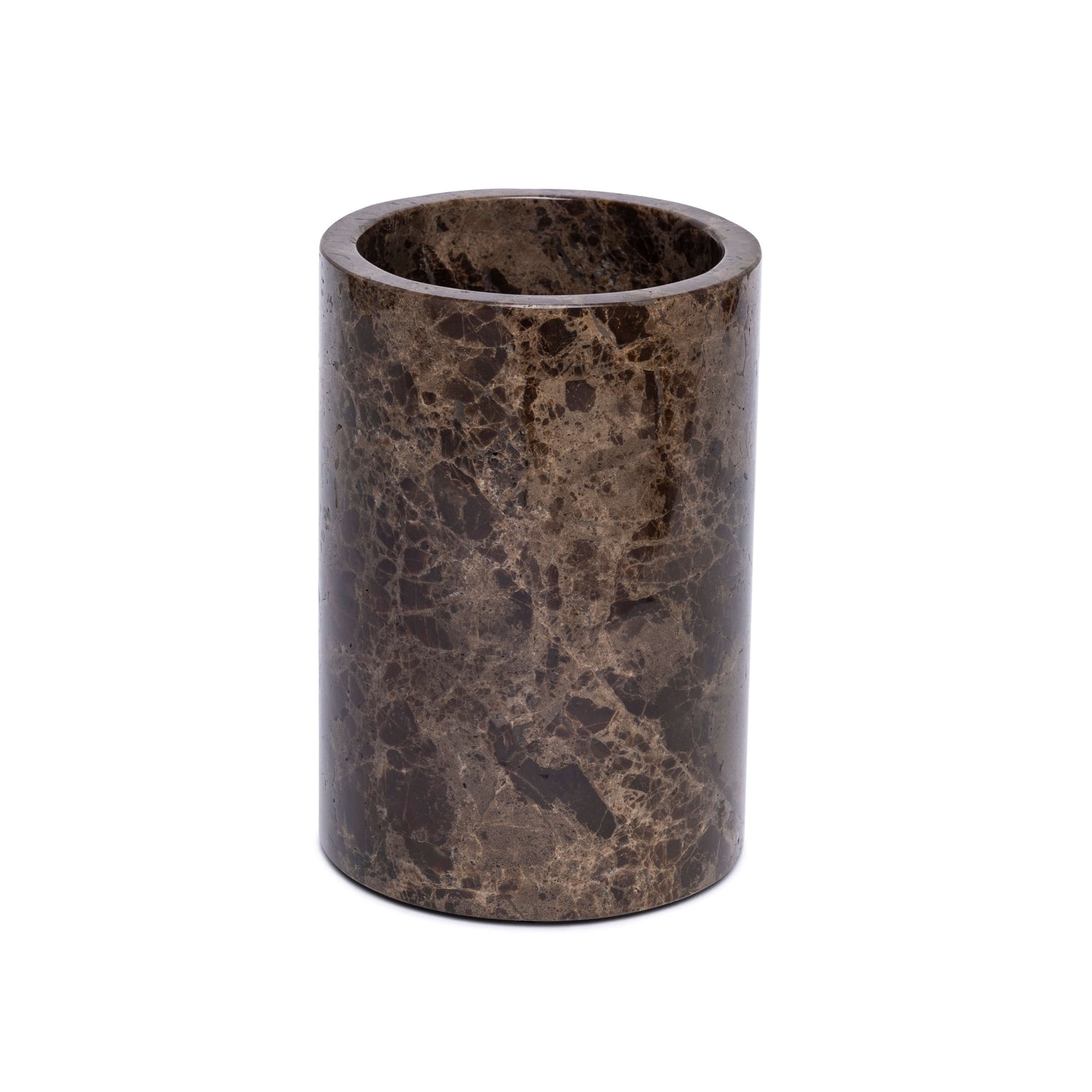 Marble vase/wine cooler brown 18x12cm