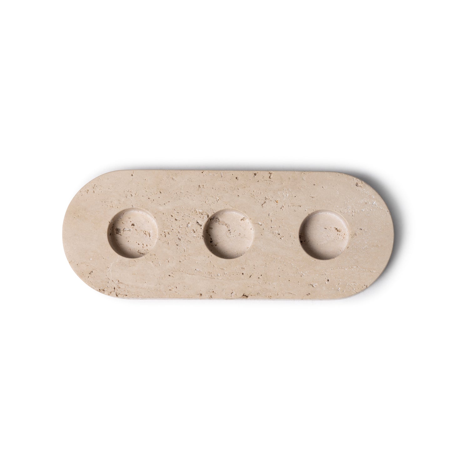 Travertine tea light holder tray 3 pieces