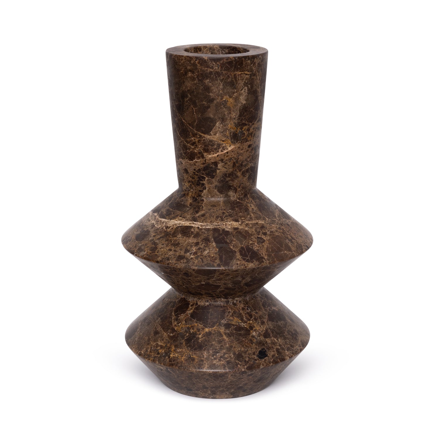 Rhombus Vase Dark Emperador H35cm