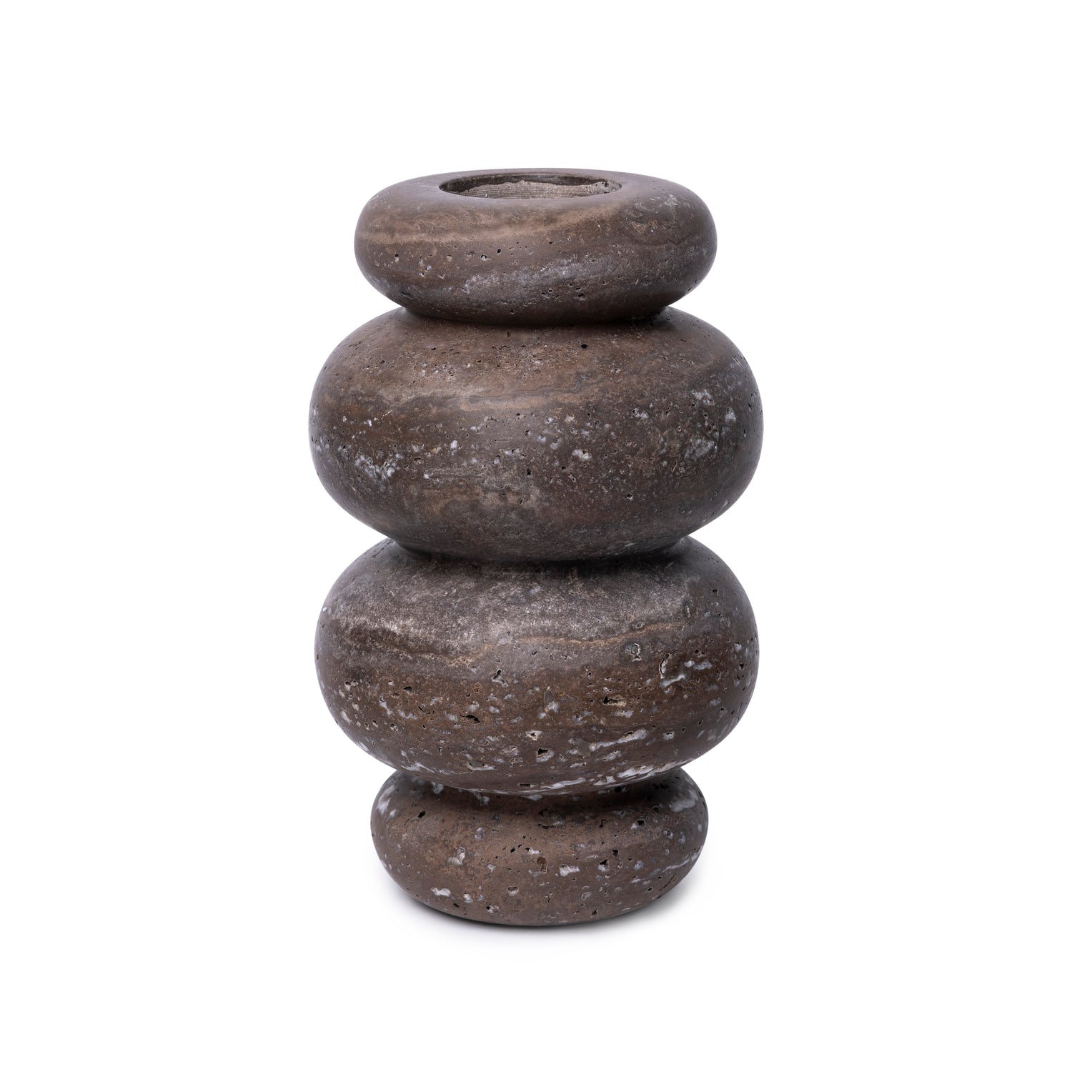 Bublé vase L Ø20x31cm Titanium travertine