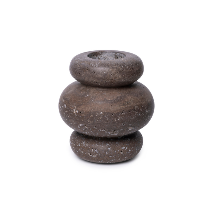 Bublé vase M Ø20x21cm Titanium travertine