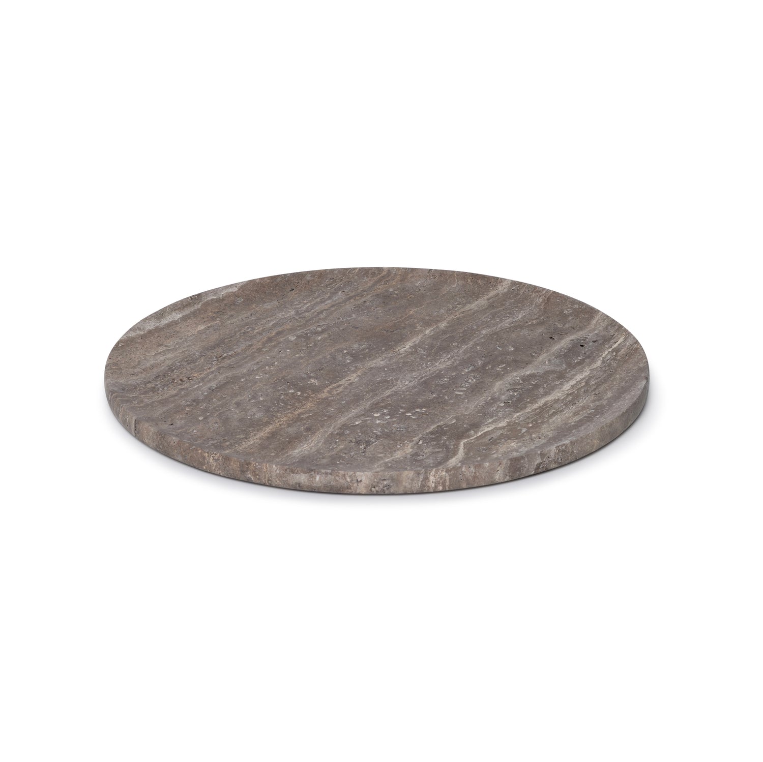 Titanium travertine tray round 40cm