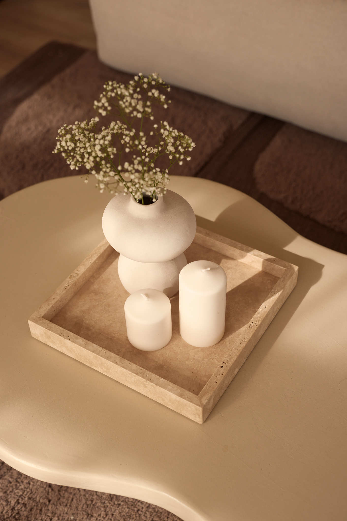 Travertine tray tray 30x30cm (OUTLET)
