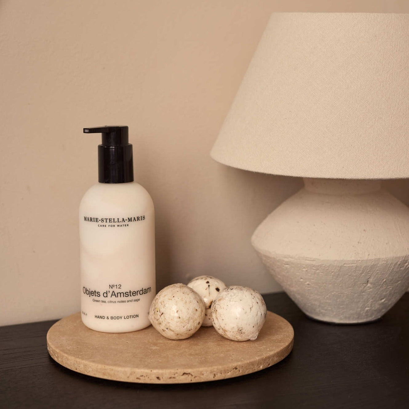 Travertine tray round Ø20cm