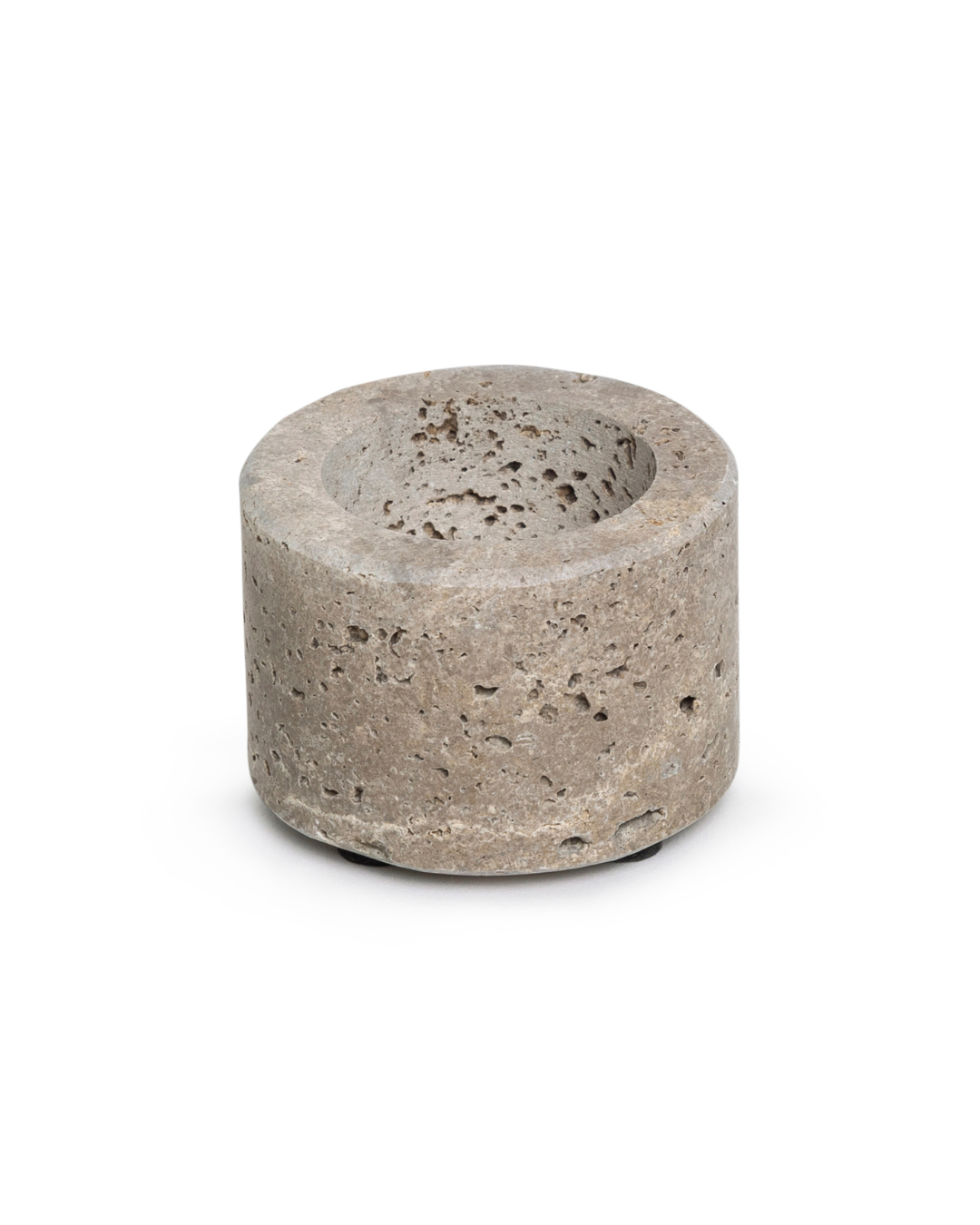 Titanium travertine tealight holder S Ø6x4cm